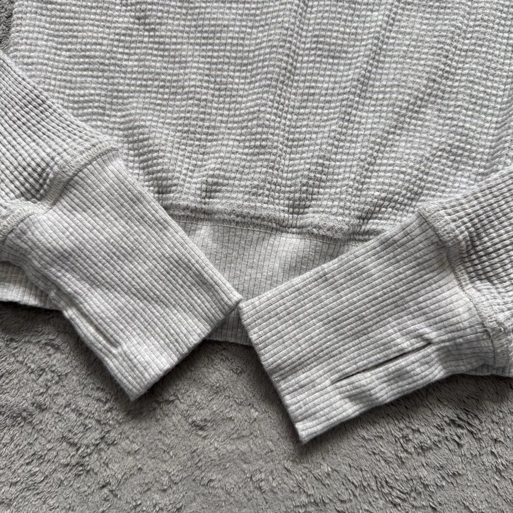 OFFLINE Aerie Wow! Waffle Notch Neck Long Sleeve Shirt Lounge Cozy Basic Layer - Picture 4 of 4